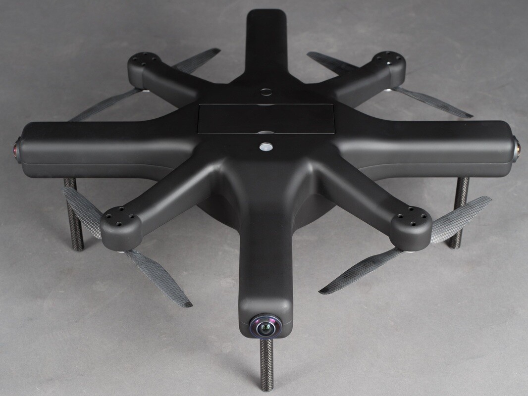 Once a flight is complete and the drone comes down to land, it can be made to compile the footage into a 360-degree video