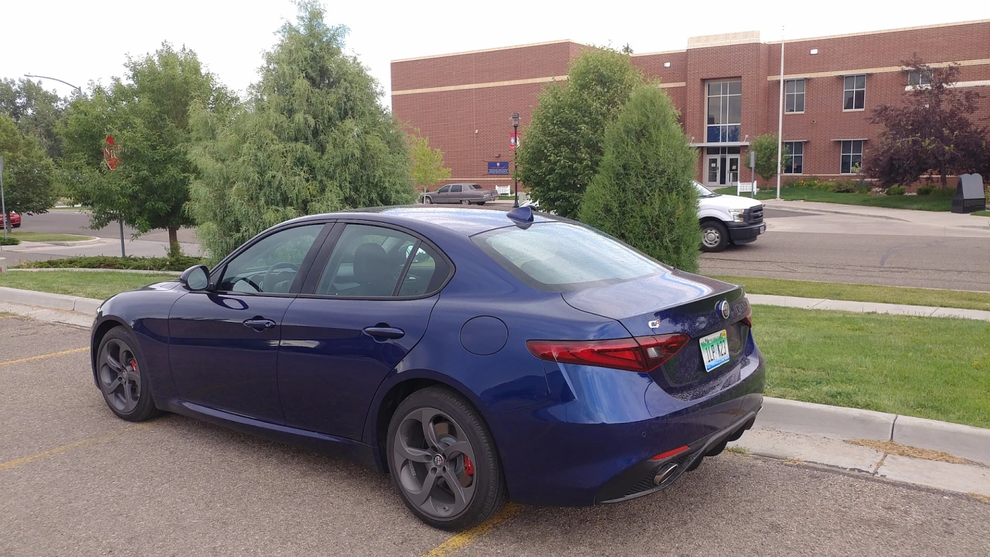 The curves around the taillamps, the edging for the deck lid, and the rounded bumper cover with its slight lines for decor are excellent touches to the Alfa Romeo Giulia
