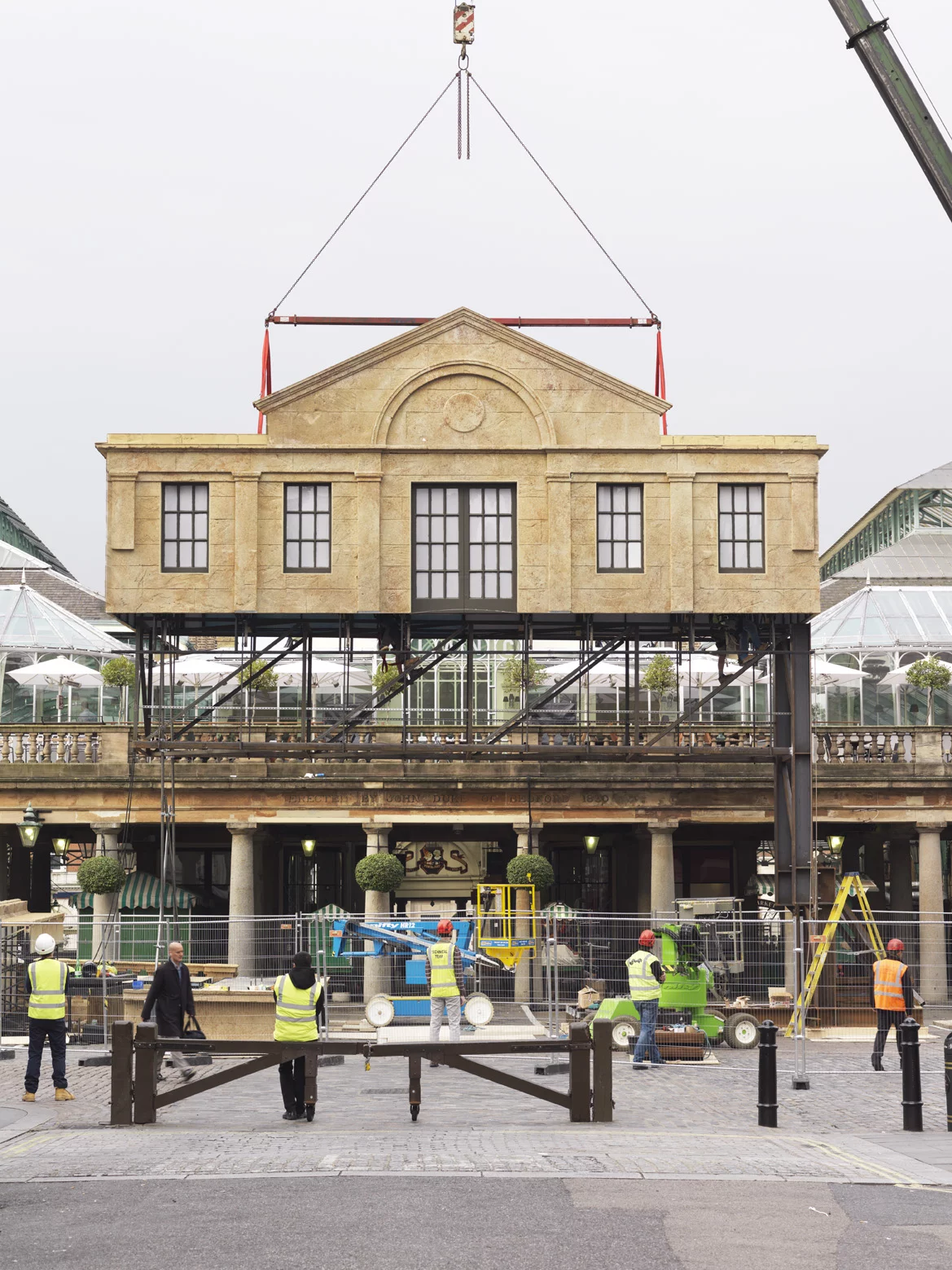 Part of the building being lowered into place by crane (Photo: Chris Tubbs)