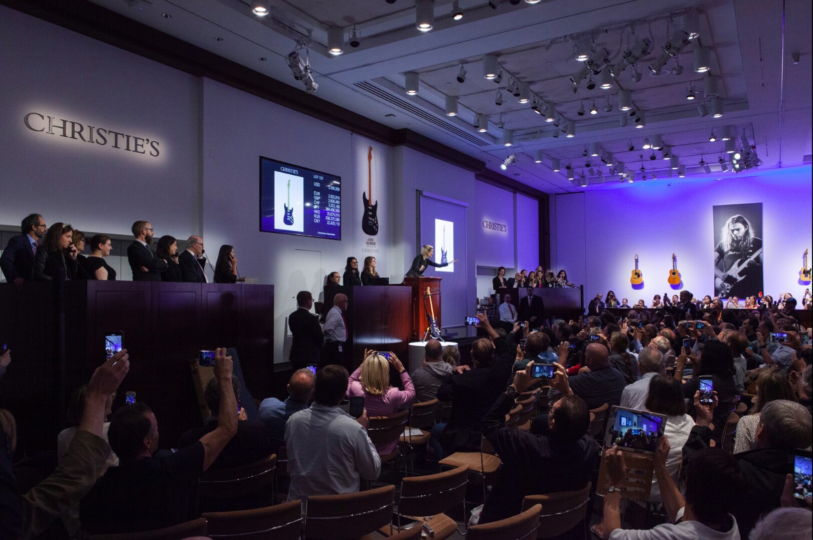 Dave Gilmour's "Black Strat", a 1969/1983 Fender Stratocaster, became the most valuable guitar ever sold at auction (or anywhere else for that matter), when it fetched $3,975,000 at a Christie's auction in 2019