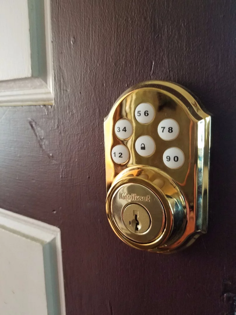 The Vivint home security system relies on third-party smart lock integration, like this one from Kwikset