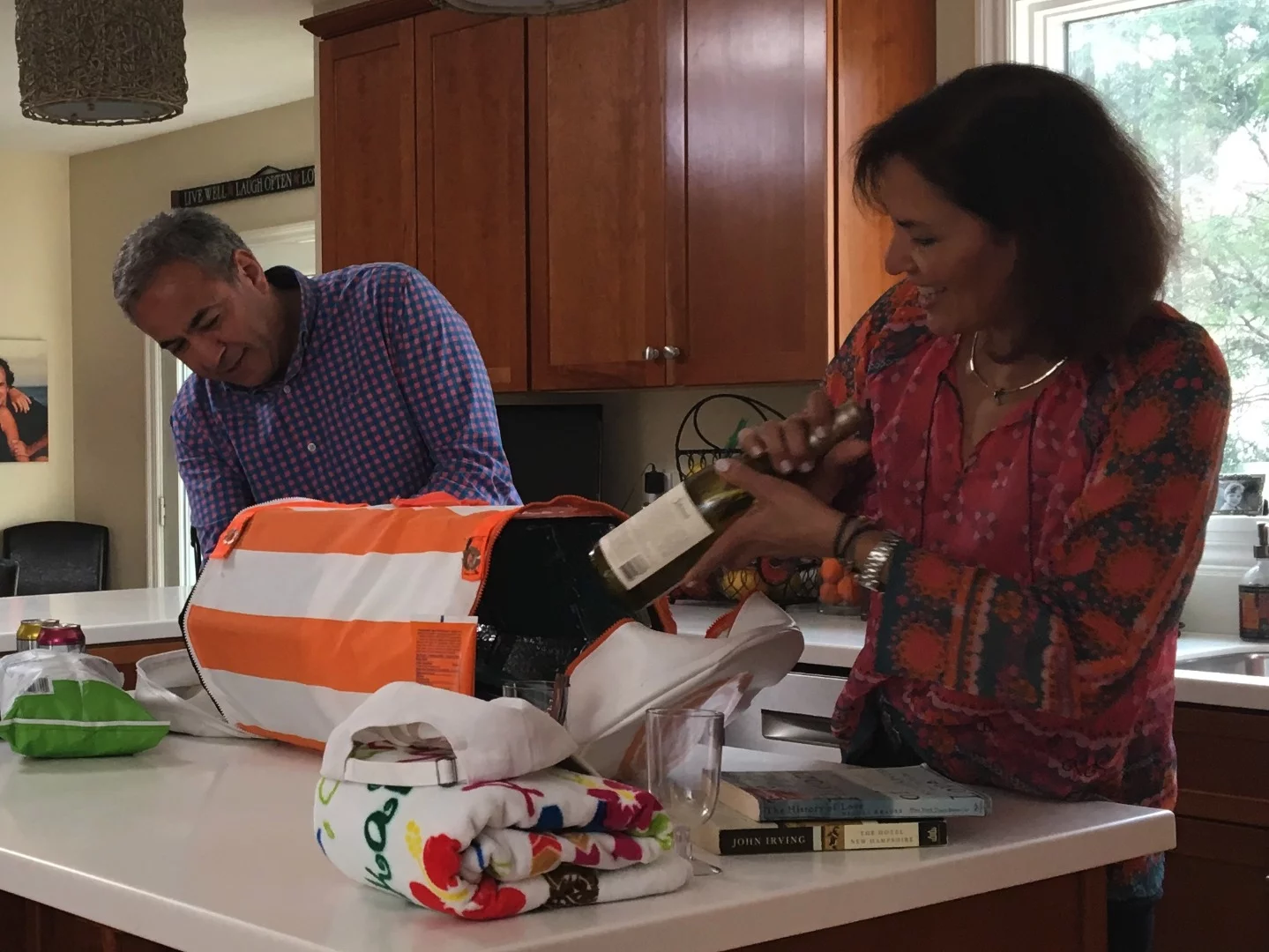 Loading up the cooler bag