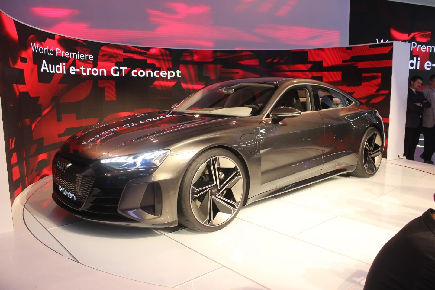 The Audi e-tron GT concept on display at the LA Auto Show
