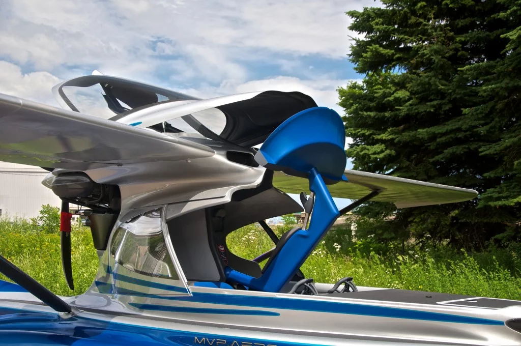 The MVP's instrument panel lifts out of the way to create a flat, extended deck for sleeping on