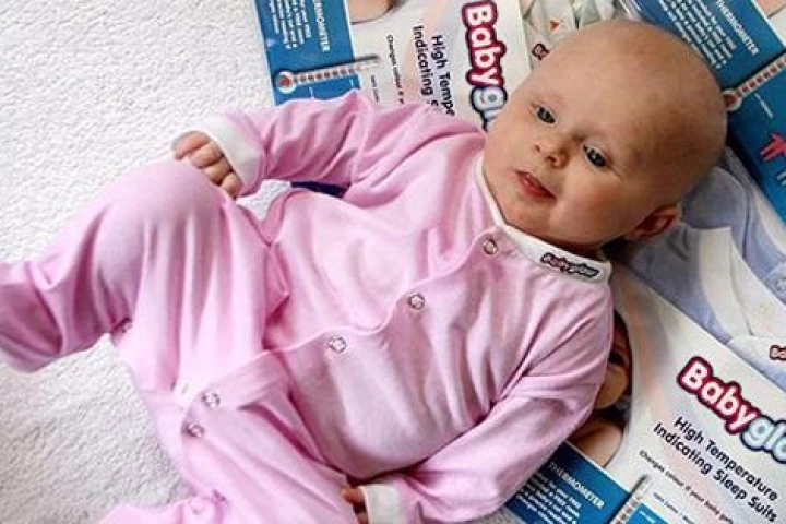 The Babyglow baby suit will instantly alert you that your baby has a high temperature