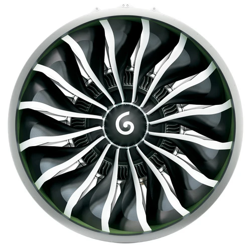 Rendering of the GE9X fan using a new fourth-generation composite
