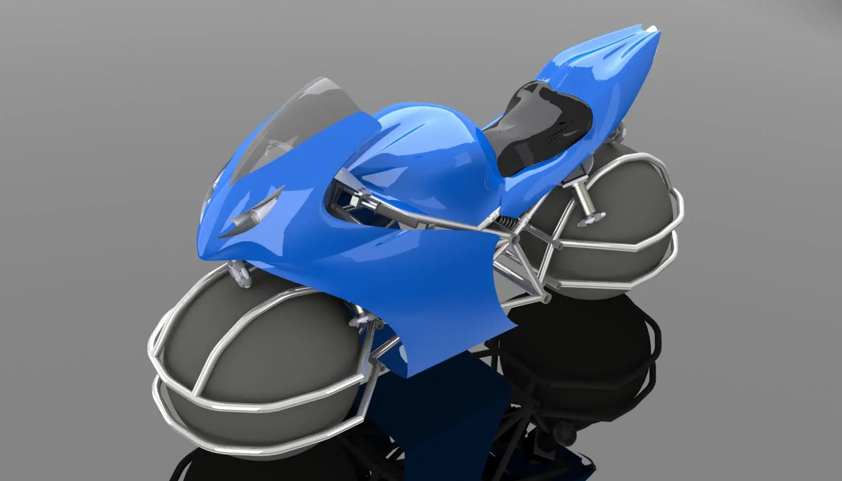 The fairing gets a touch of color to mask many of the motorcycle's components