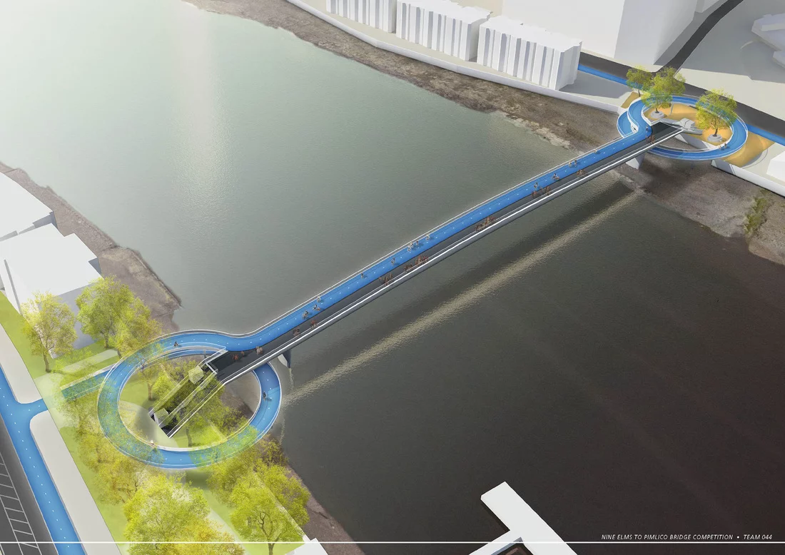 Circular paths provide access to this bridge (Image: NEP Bridge Competition)