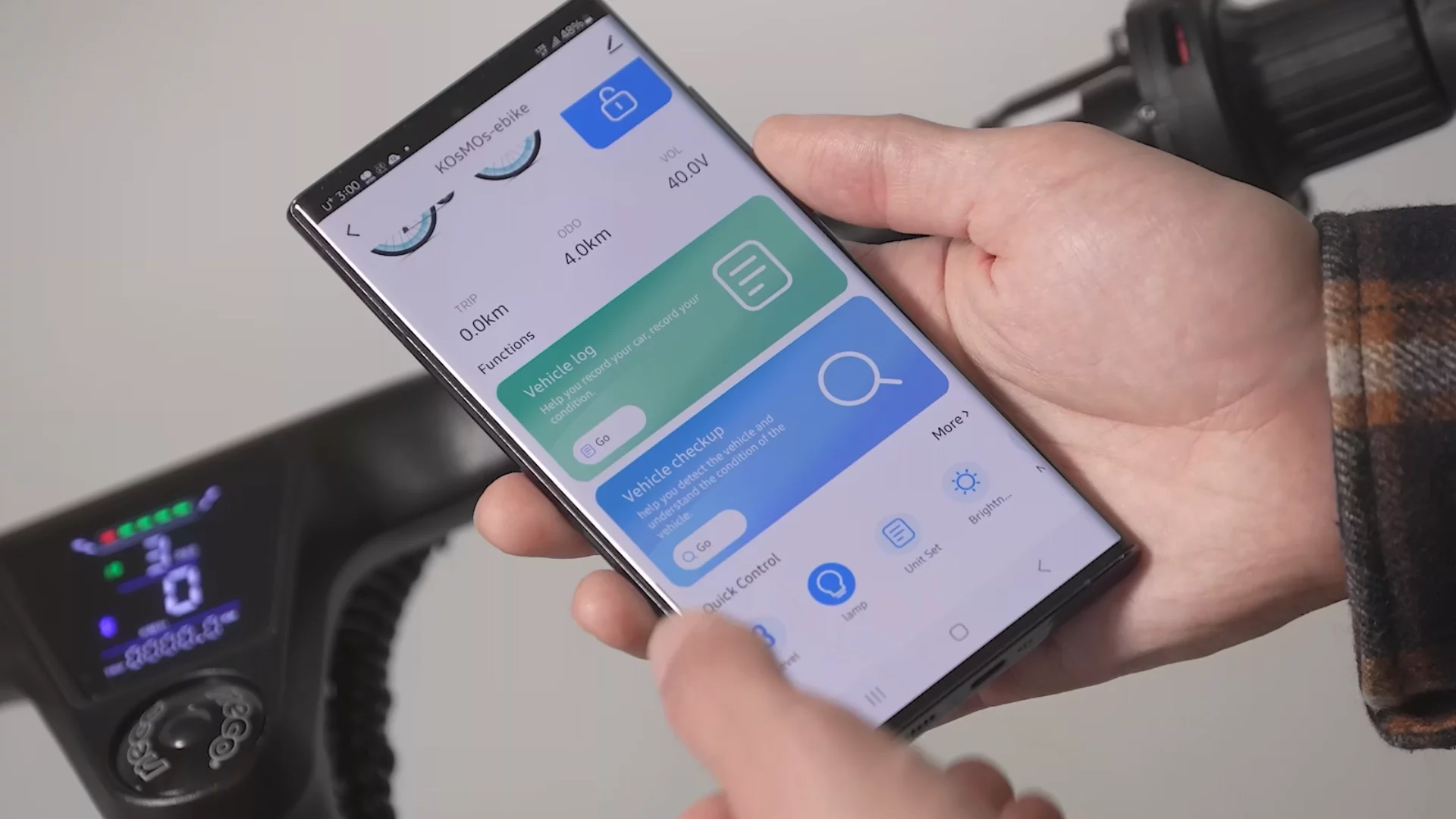 The Nova7 features an integrated ebike display, but can be paired with a companion app for additional functionality and control