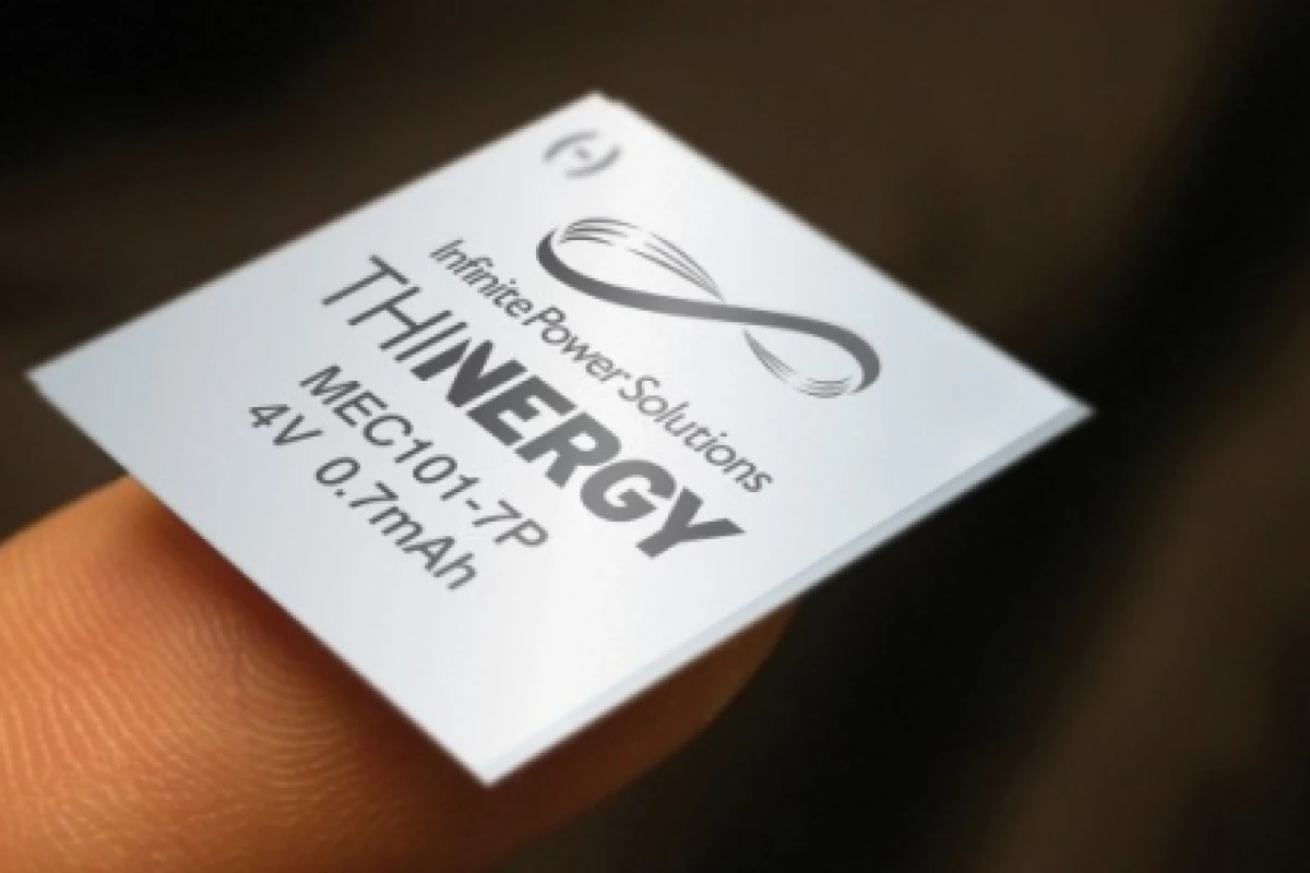 The THINERGY Micro-Energy Cell is available in sizes as small as 0.5in (12.7mm) square