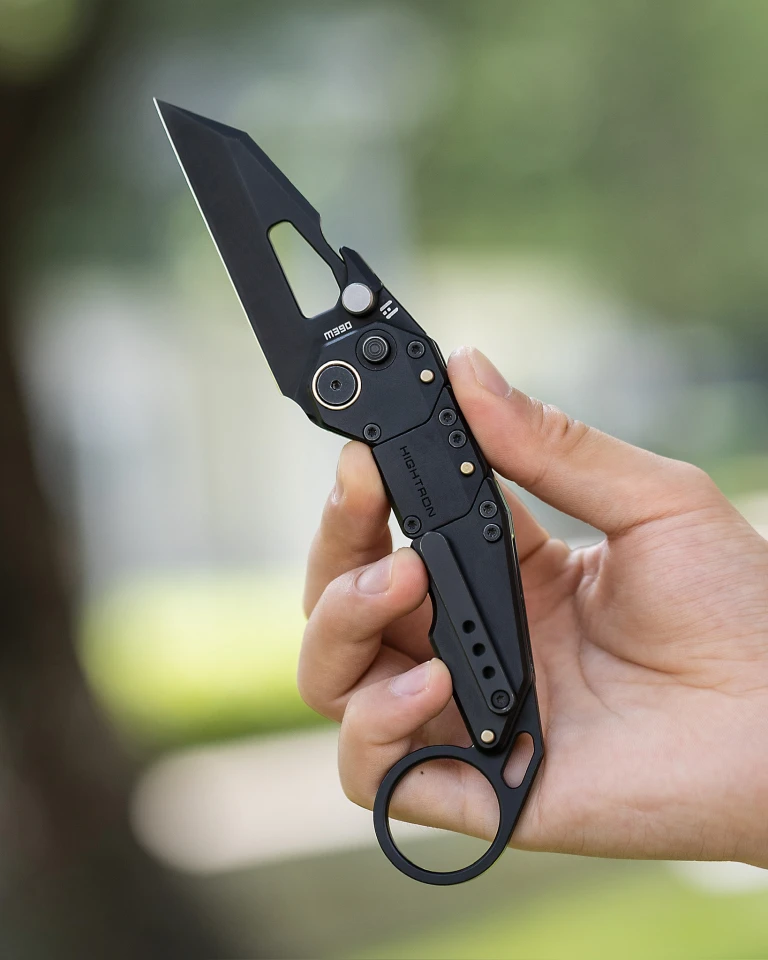 The everyday blade is nicely sized and uses high-hardness M390 steel to handle all kinds of outdoor cutting tasks