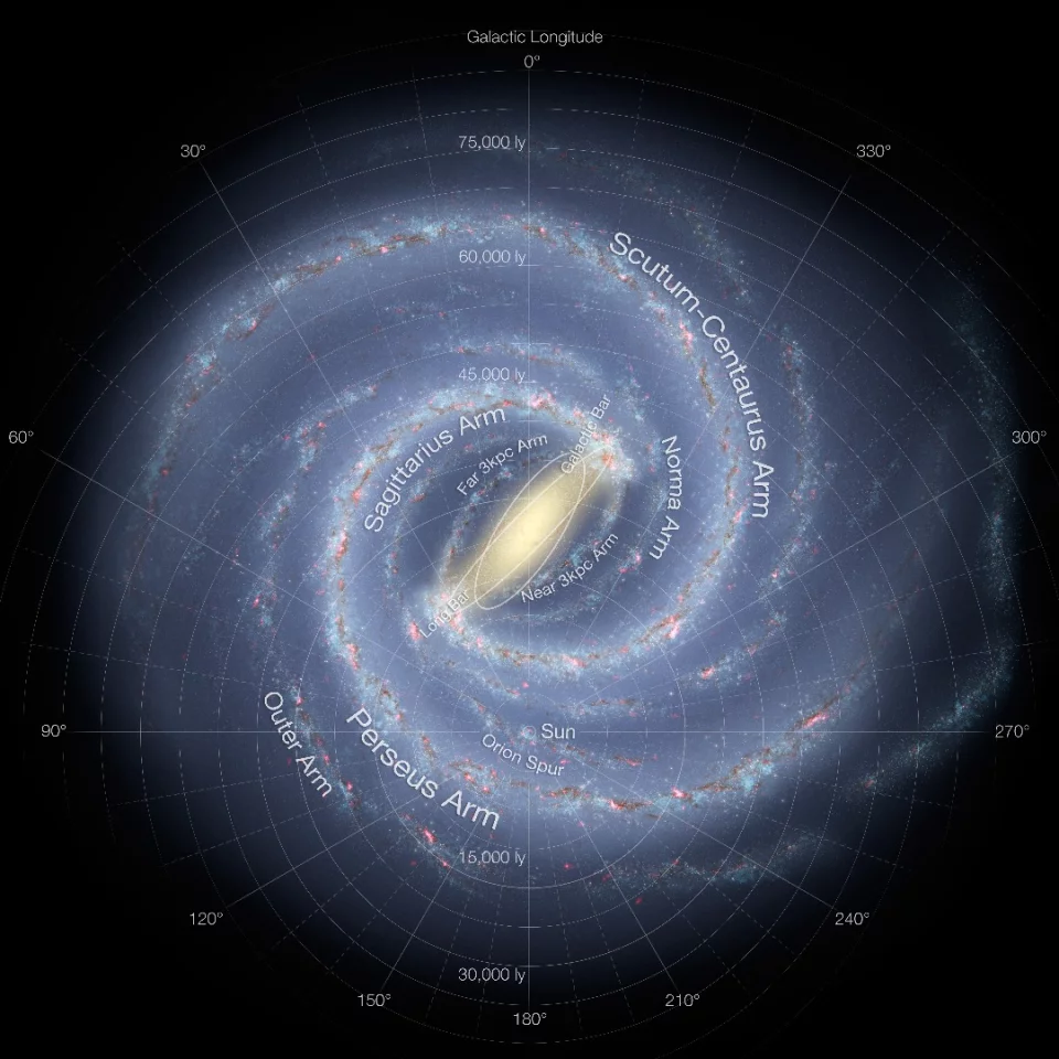 Map of the Milky Way galaxy