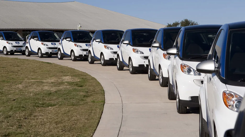 A few of the 200 smart fortwo cars that will take part in the car2go pilot