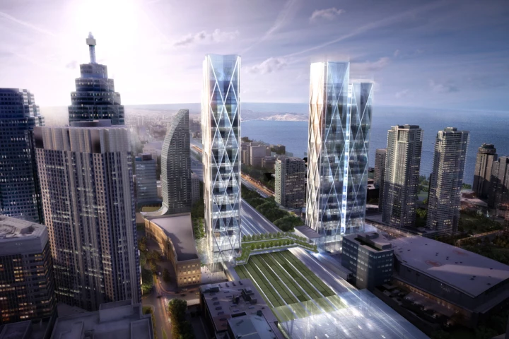 A new elevated park is planned as part of a development in Toronto