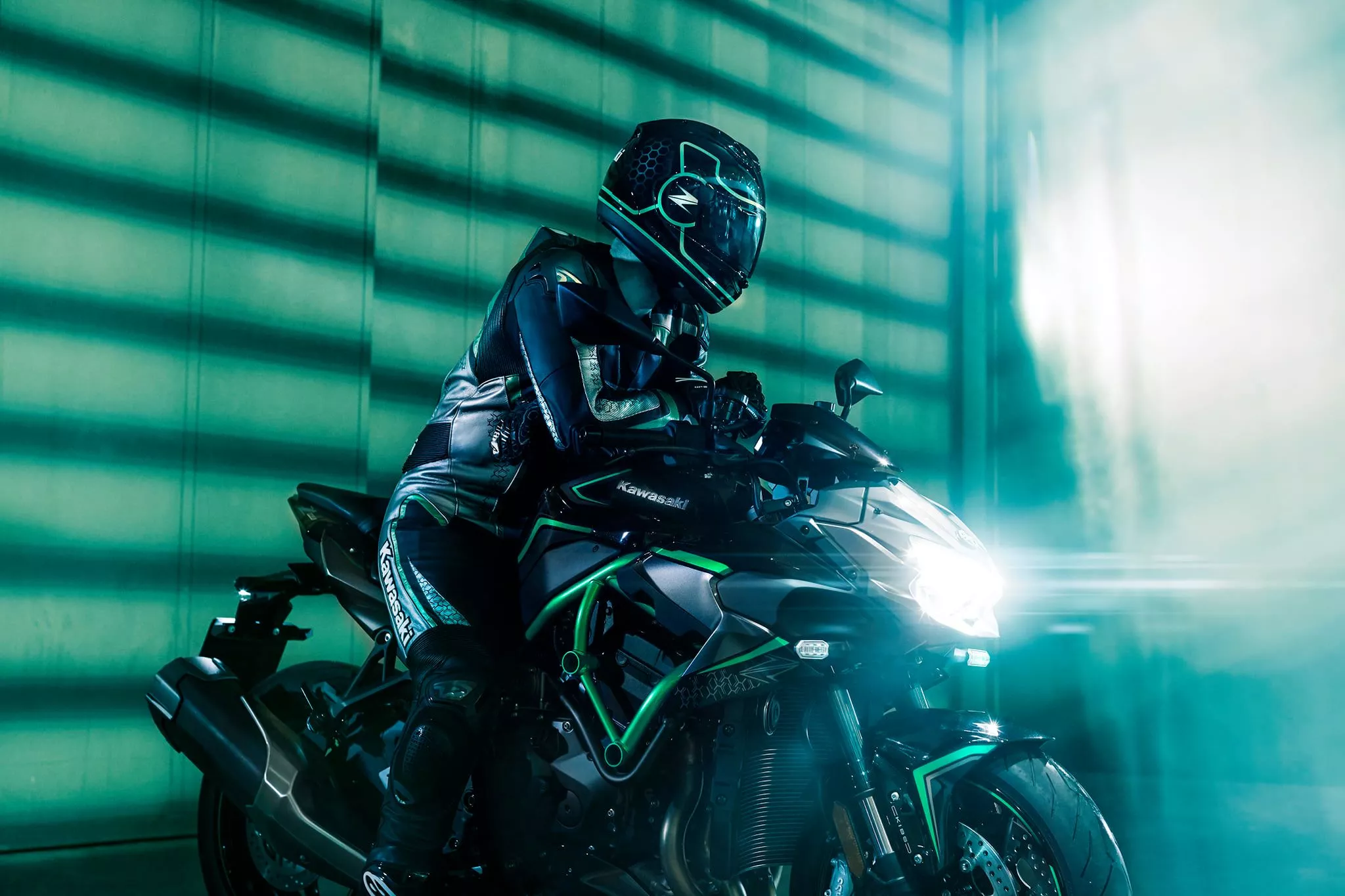 This rider is getting some physical rest after riding a supercharged Kawasaki. We can sympathize.