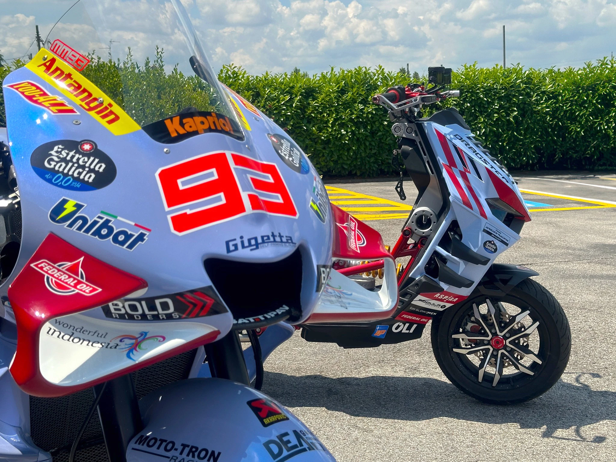 The Italjet Dragster Gresini Racing Edition on show at the Italian Grand Prix on 2 June 2024