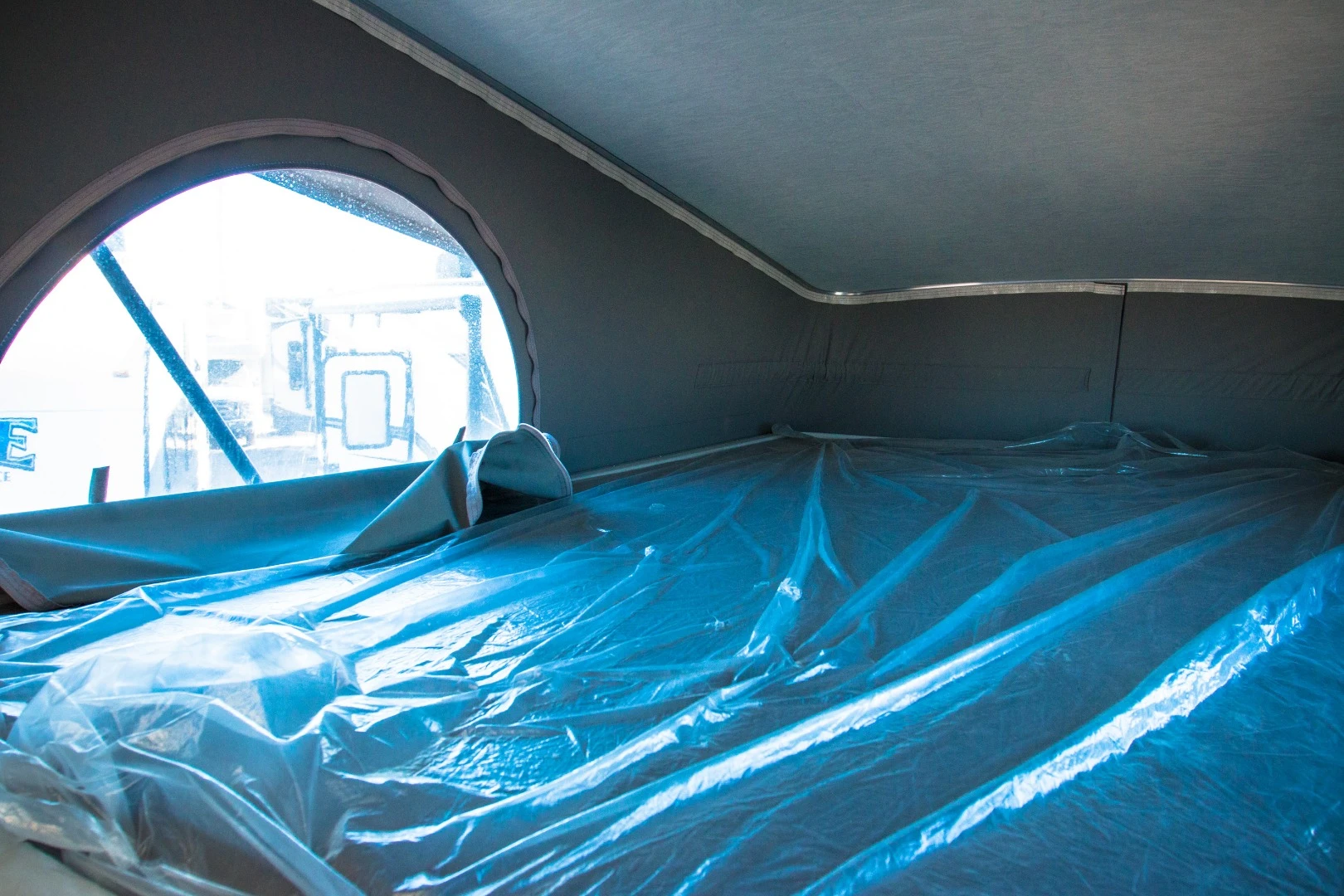 Pop-up sleeping quarters on the Hymer RAM Promaster 2500