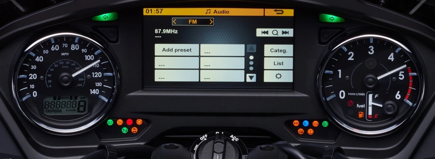 2017 Yamaha Star Venture: analogue clocks and a very digital colour infotainment screen