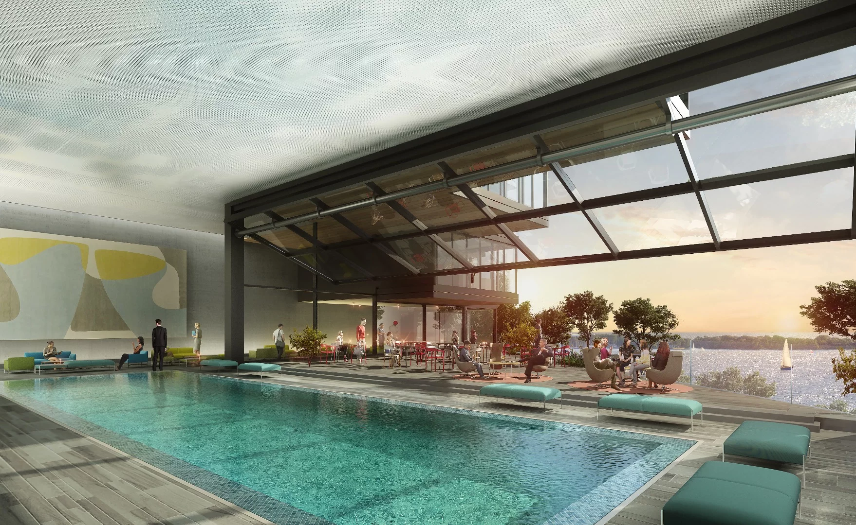 The building would also include amenities such as a large communal terrace, pool area, and a large retail area on the first floor