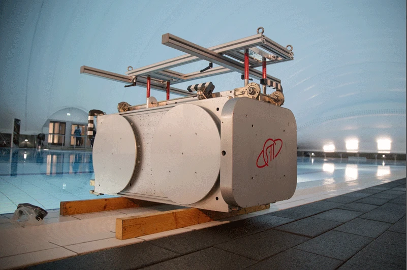 Model of the ICARUS antenna undergoing testing