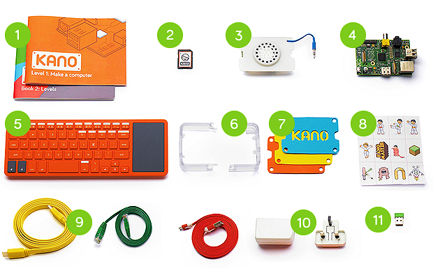 Components making up the Kano computer kit (Photo: Kano)