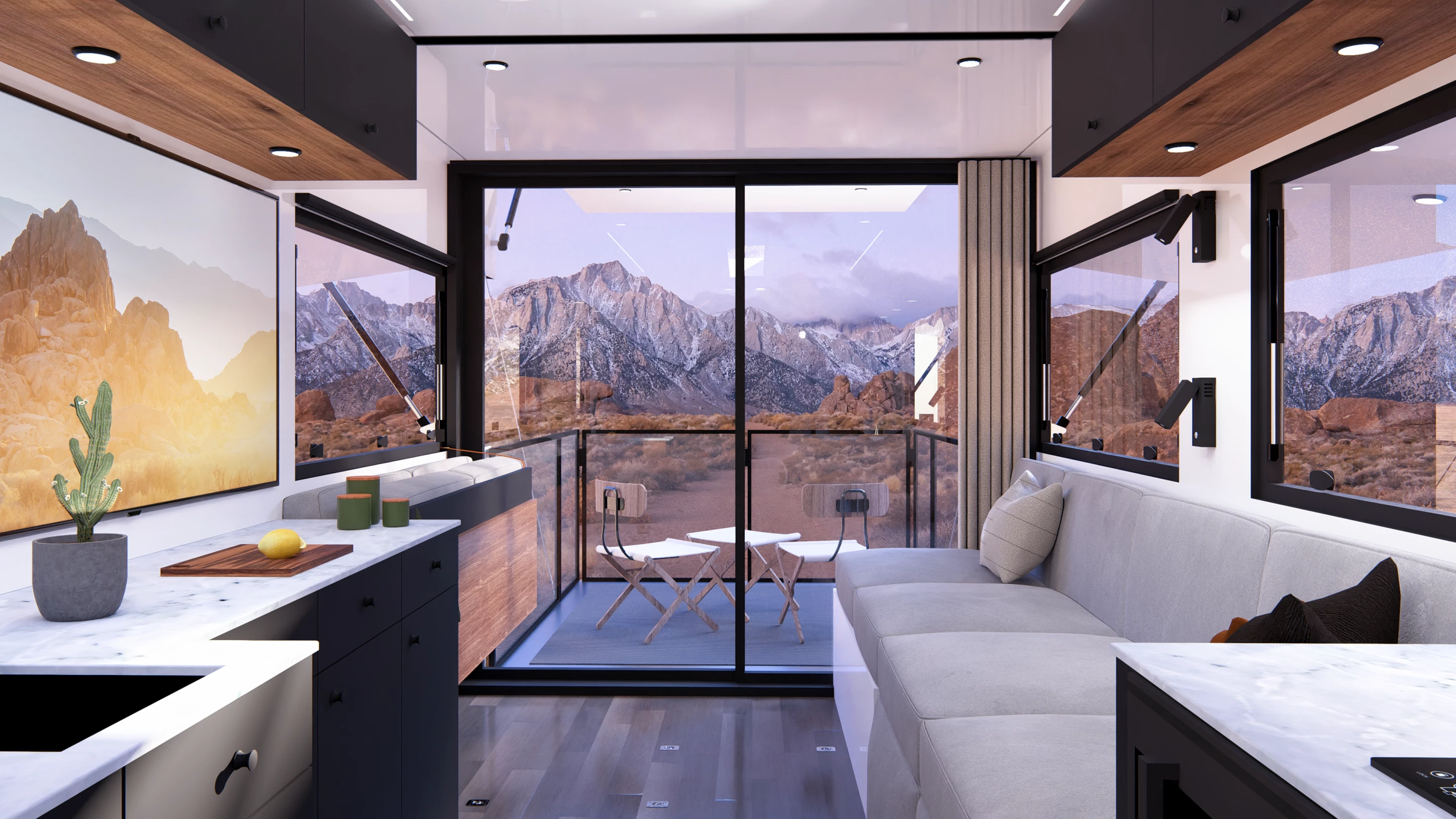 Living Vehicle includes tie-down points so the living area floor can double as an effective toy-hauling garage