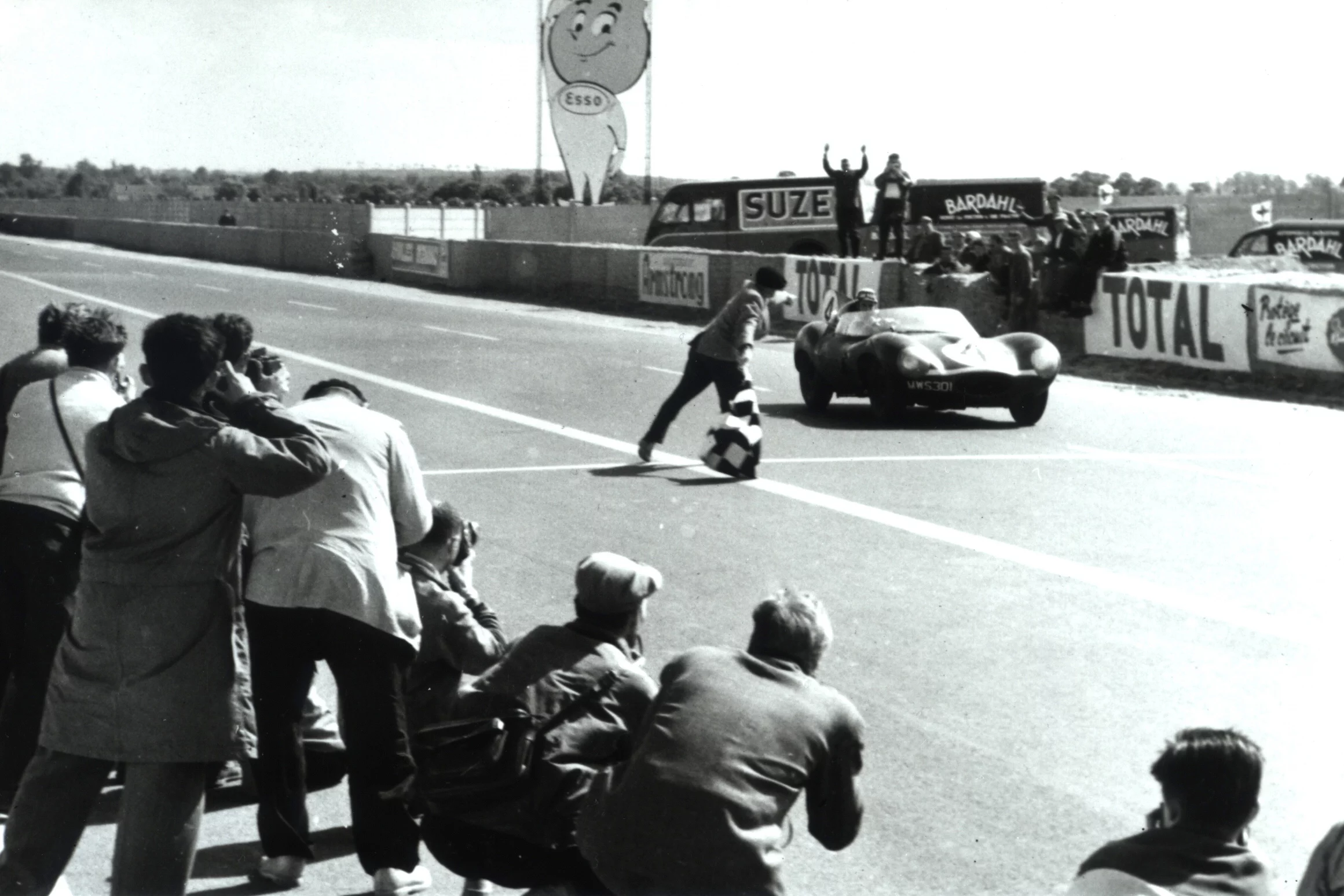 The D-Type famously won the world's most important race three times in a row: 1955, 1956 and 1957. In its final appearance in 1957, it took first, second, third, fourth and sixth places, leaving the Aston Martin DBR1 and Ferrari 315S works cars in its wake. The formula of aerodynamic efficiency, light weight, monocoque construction and good brakes still applies today, two-thirds of a century later.