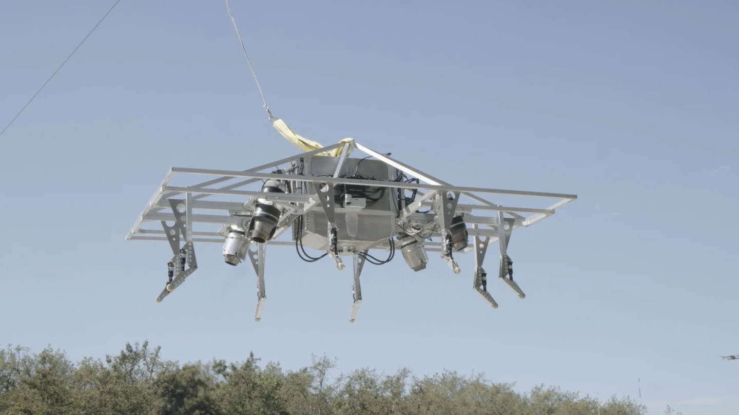 JPA's test platform looks like a bunch of scaffolding, but has allowed the company to validate its pioneering vectored-thrust VTOL flight control system