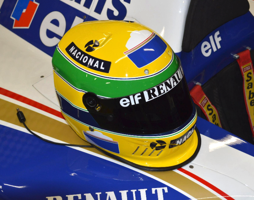 Ayrton Senna da Silva (born March 21, 1960 - May 1, 1994), considered by many to be the best racing car driver in history, met his demise in an accident whilst leading the 1994 San Marino Grand Prix at Imola on May 1, 1994. Senna's memorabilia sells for extraordinary amounts, and this helmet, worn during testing for Williams at Circuit Paul Ricard on March 2, 1994, was no exception, fetching £52,500($69,384)