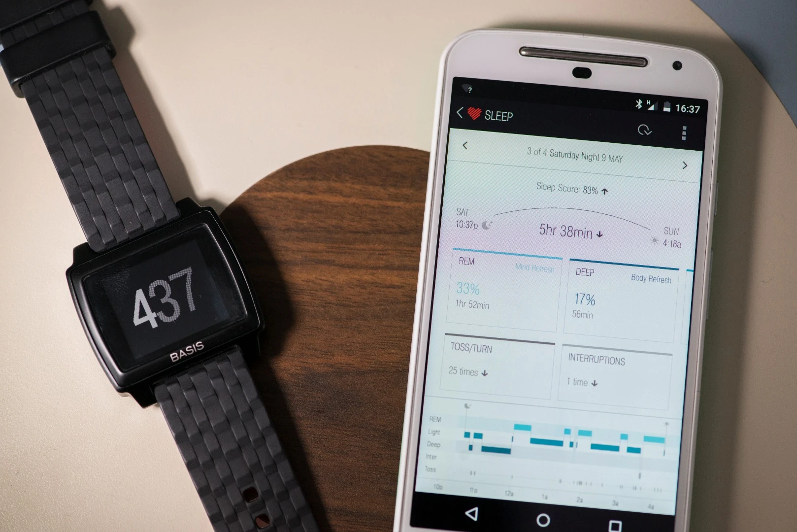 The Basis Peak shows more detailed information about sleep than most wearable fitness trackers (Photo: Simon Crisp/Gizmag.com)