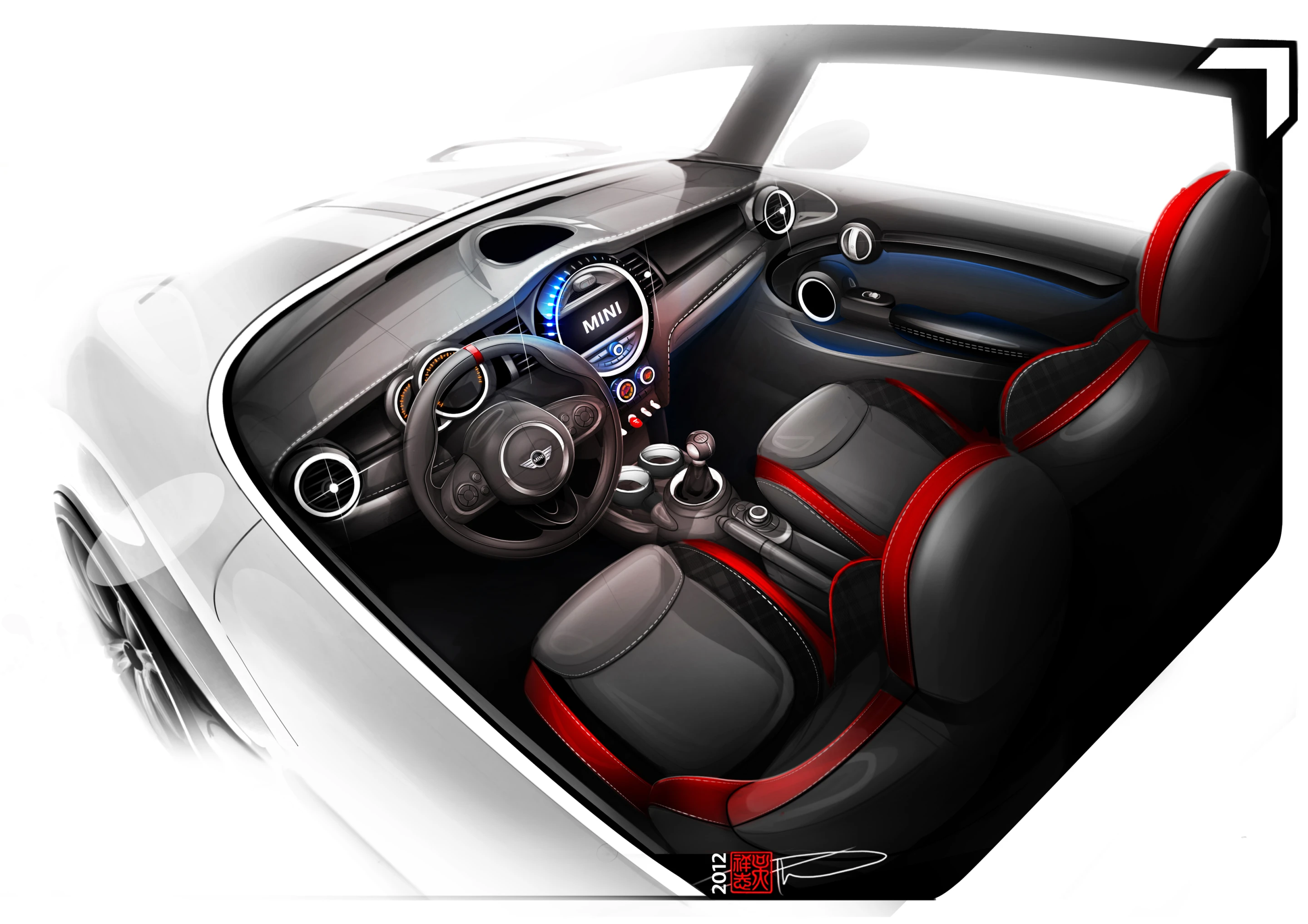 Mini Cooper interior design art