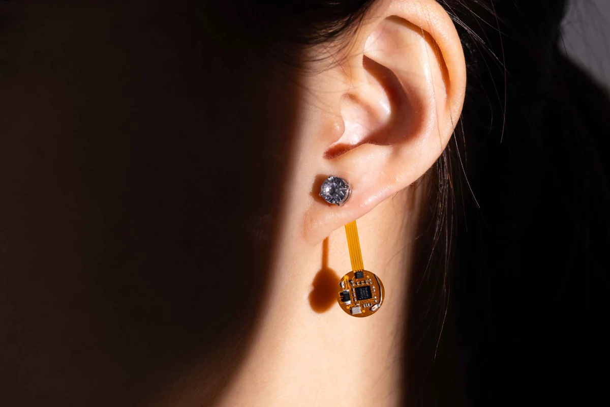 Among other things, the earring could be used to monitor stress levels and ovulation cycles
