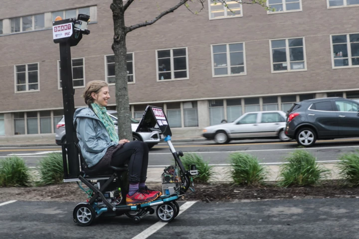 An autonomous mobility scooter runs new algorithms that are said to work both indoors and outdoors
