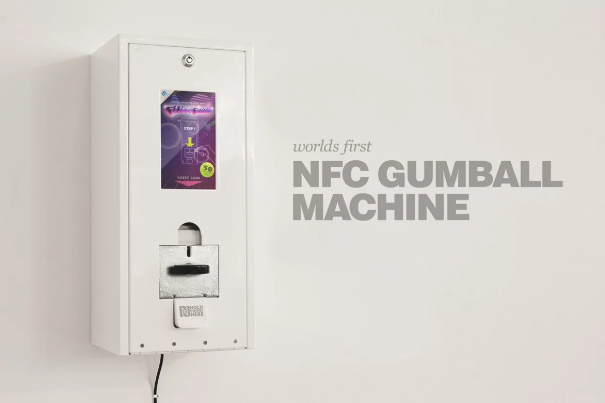 The Razorfish Emerging Experiences team has built a Digital Gum Machine that sends apps and games to a smartphone using NFC technology in exchange for small change