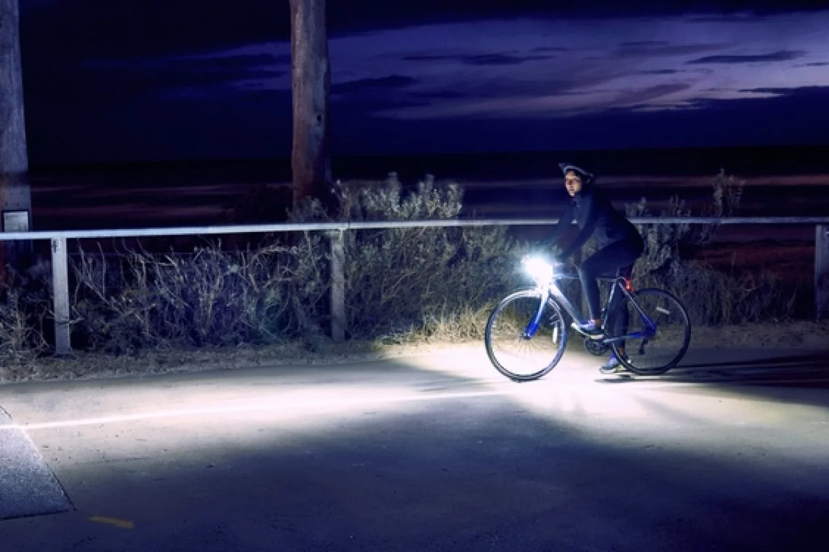 The Ding headlight features two separate beams that shine in different directions