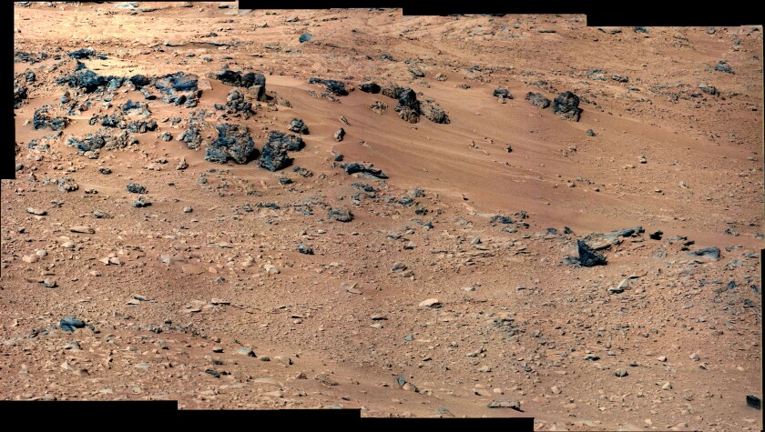 “Rocknest” site where Curiosity will take its first soil sample (Image: NASA/JPL-Caltech/MSSS)