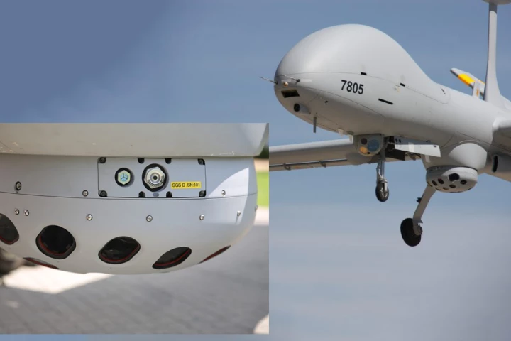 The airborne component of the SkEye system is the distinctive multi-eye electro optical sensor unit and an image processing computer.