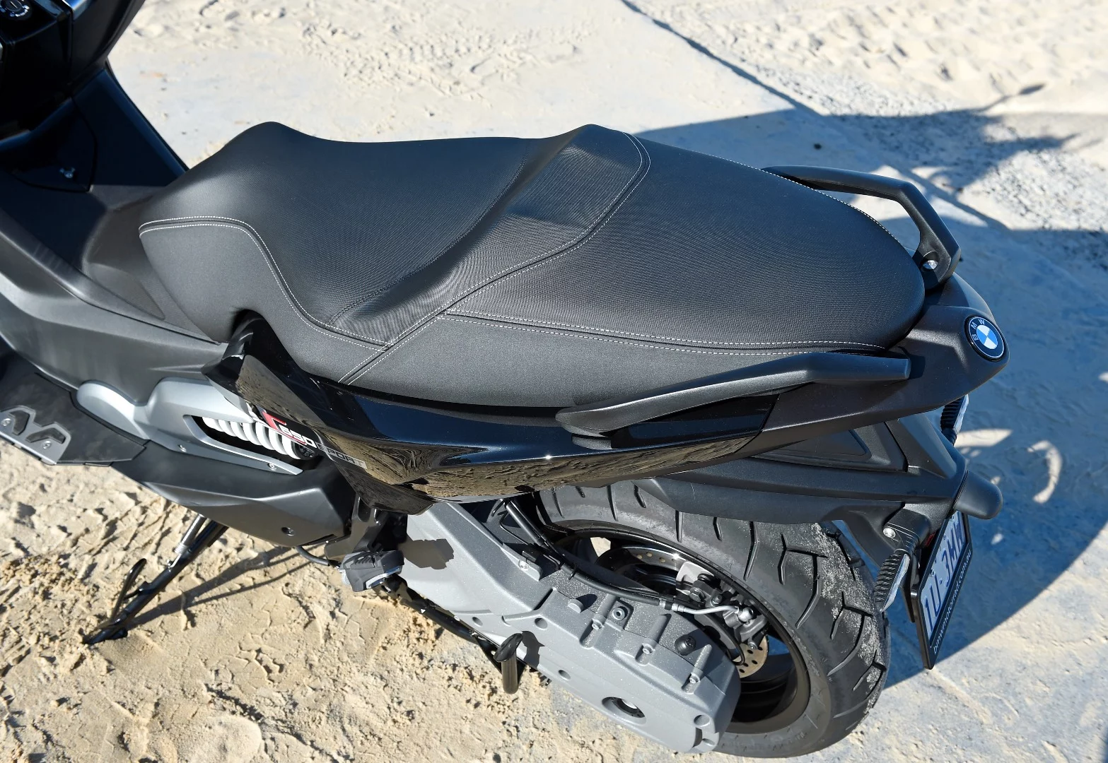 BMW's C650 Sport: rear seat and grab rails give good passenger comfort