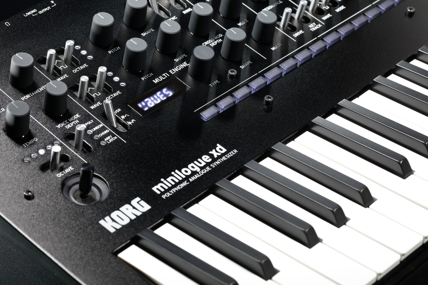 Korg has treated the minilogue xd to individual adjustment for each key, and a joystick for pitch bends and modulation depth control