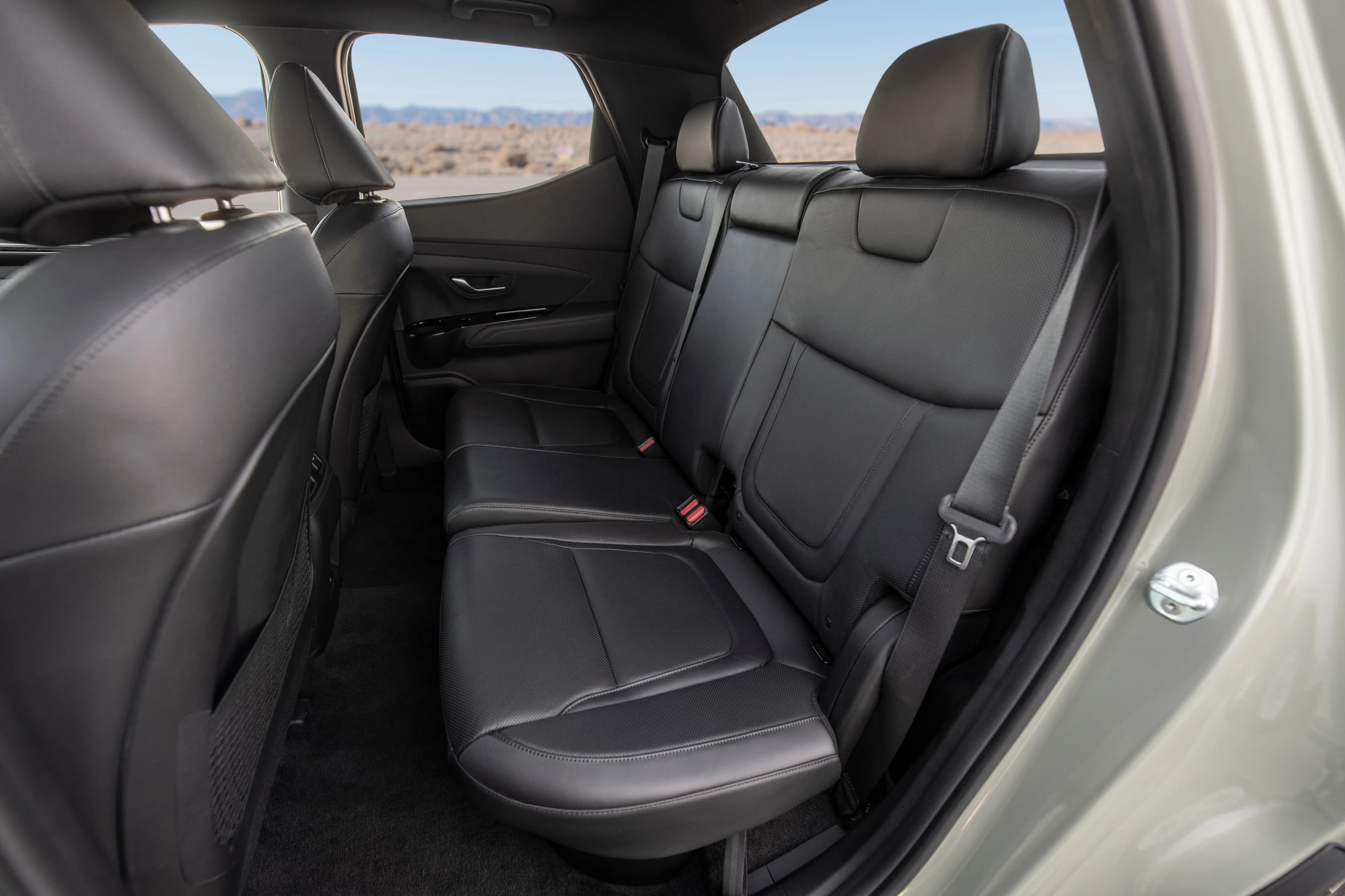 The seating in the back of the Santa Cruz appears small, akin to a compact vehicle