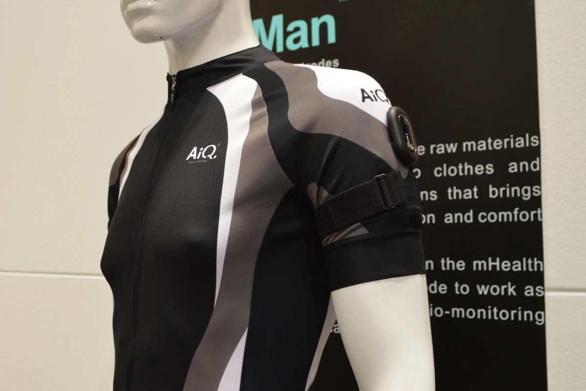 AiQ's BioMan fabric monitors vital signs such as heart rate, respiration and skin temperature