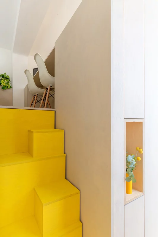 The steps are also used to hide additional storage space