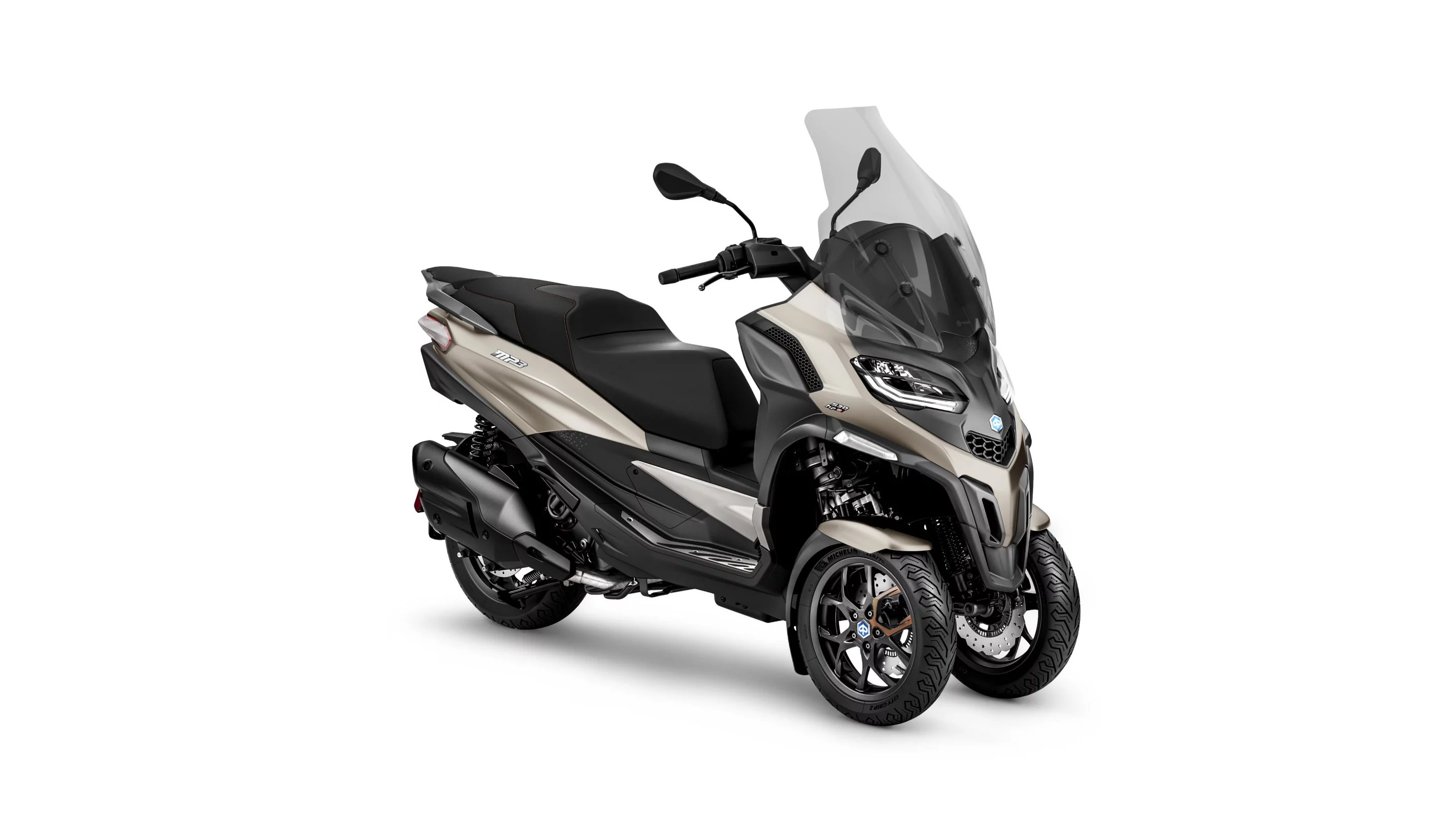 The 2022 Piaggio MP3 530 HPE Exclusive in cloud matt gray color