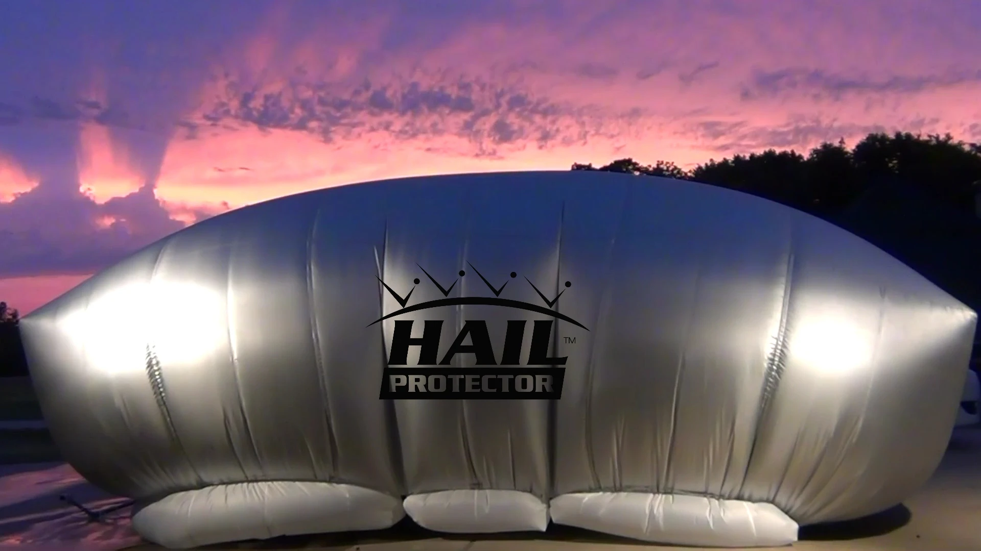 The Hail Protector inflates to protect against hail damage