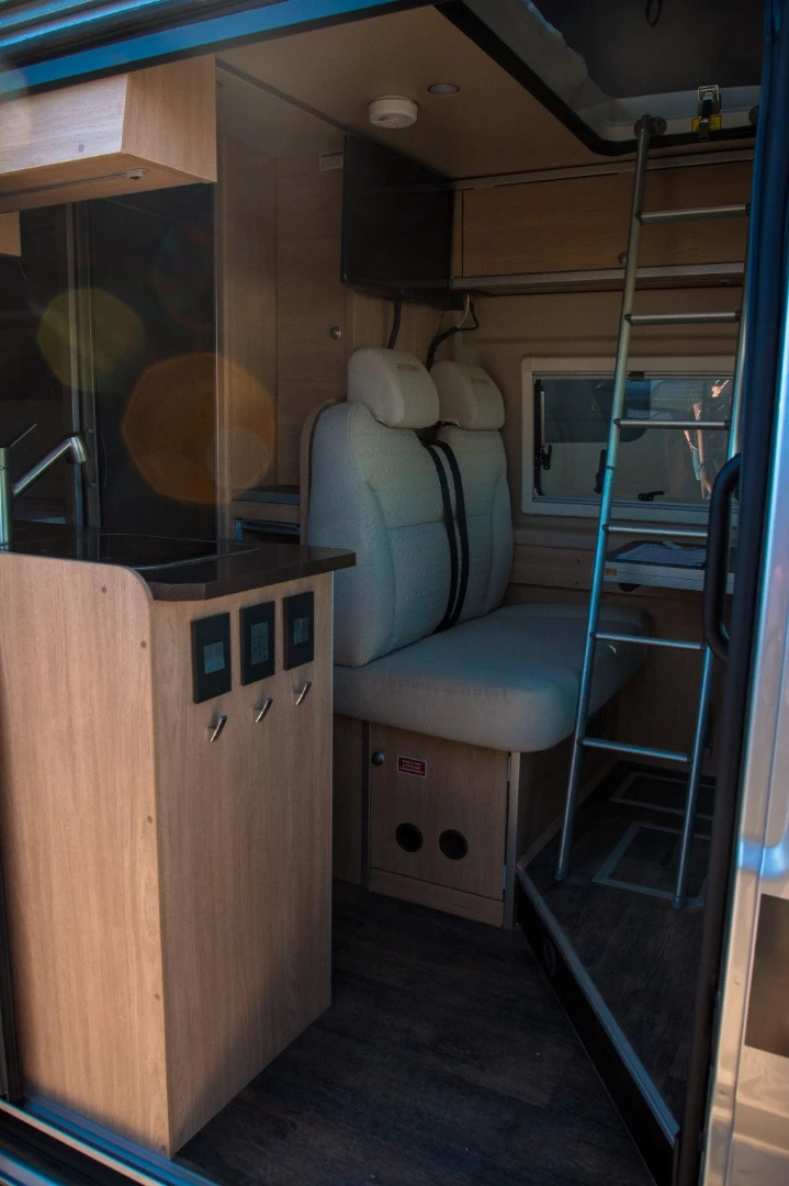 Access to pop-up section on the Hymer RAM Promaster 2500