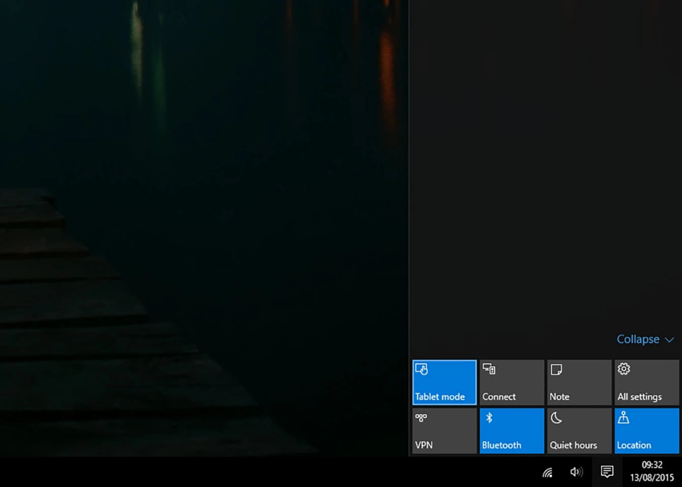 You can switch to and from tablet mode with a click
