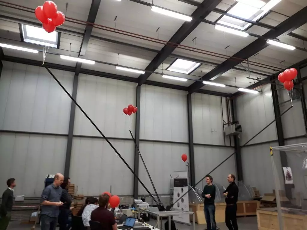 The NCLE (Netherlands-China Low-frequency Explorer) radio instrument uses three 5-meter-long carbon fiber antennas to capture the low-frequency signals