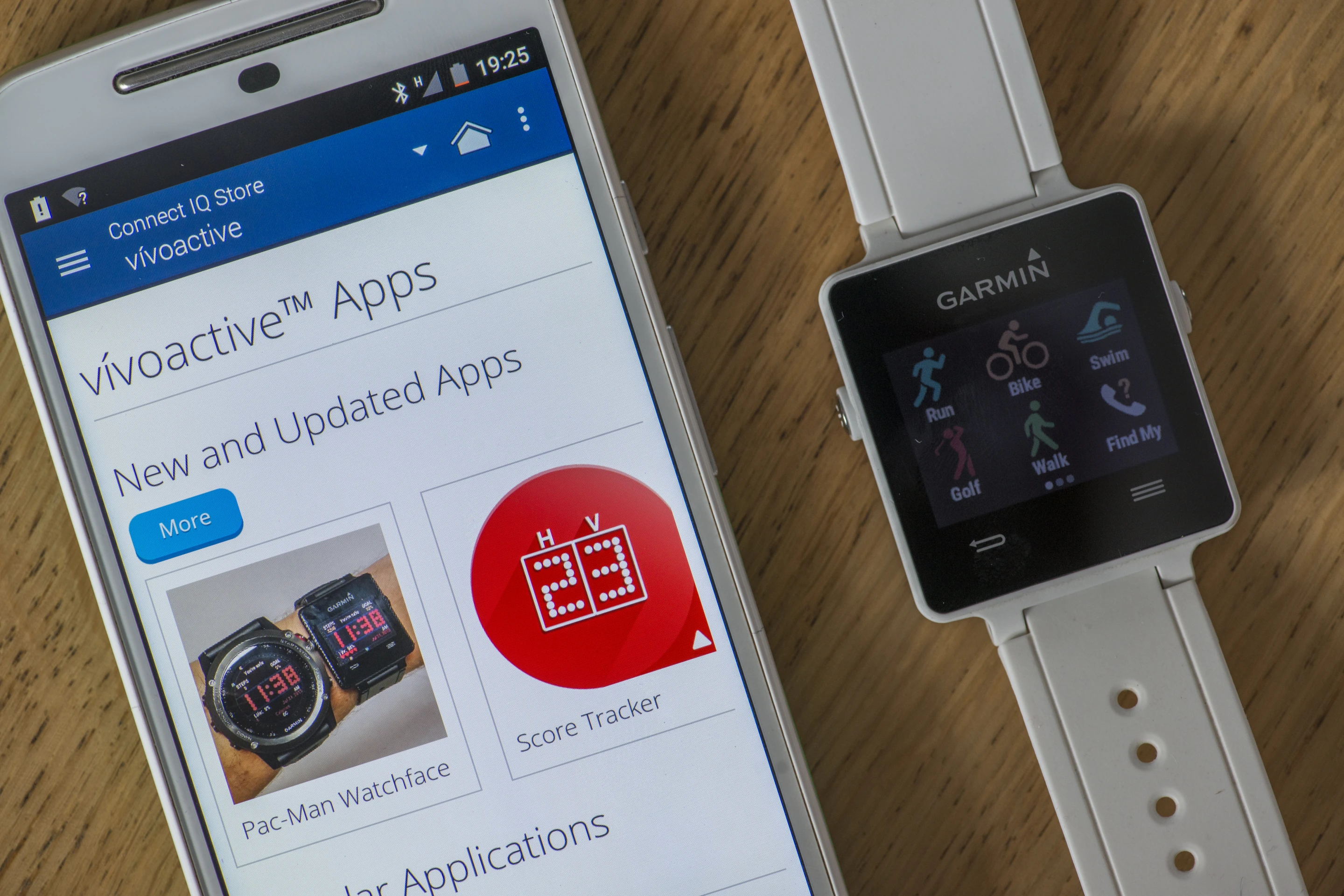 Additional apps, widgets and watch faces can be installed on the Garmin vivoactive using the Connect IQ store