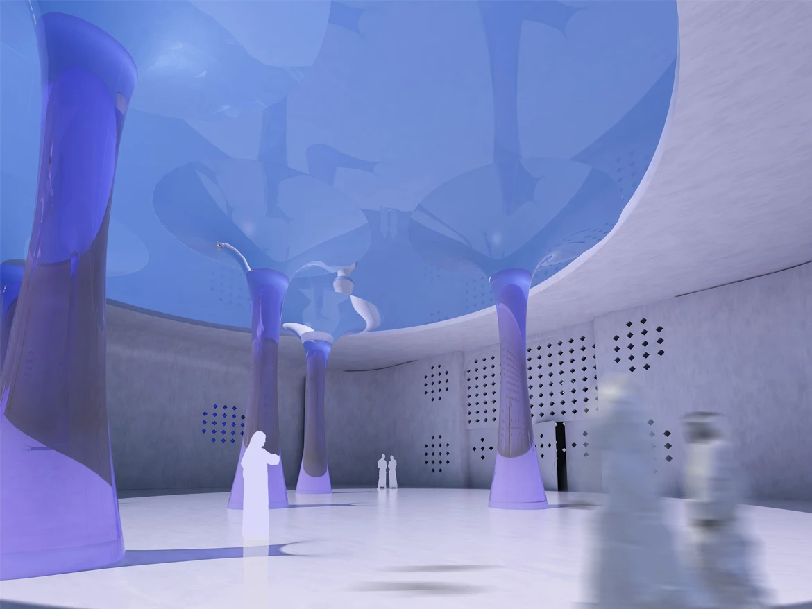 A bold concept for a floating mosque in the United Arab Emitates