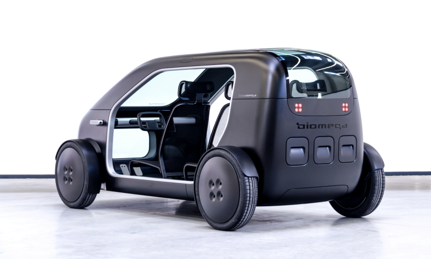Modular battery units to the rear of the Sin electric CUV can be removed and replaced while out and about